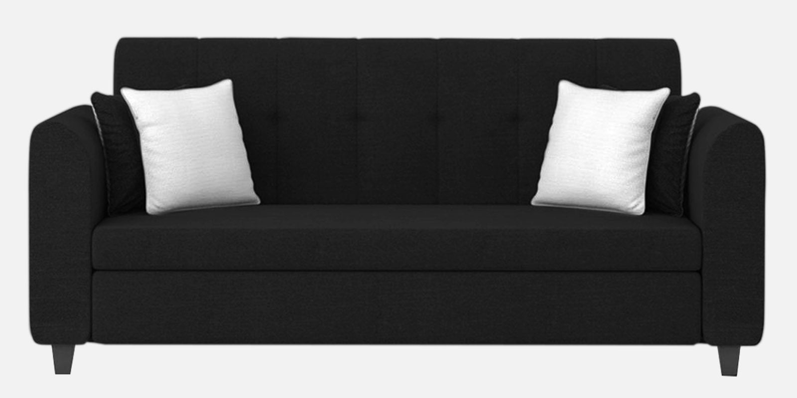 Denmark Fabric 3 Seater Sofa in Zed Black Colour