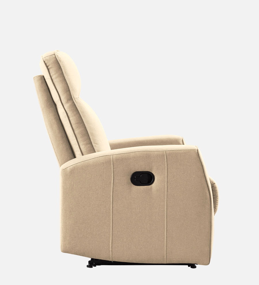 Logan Fabric 1 Seater Motorized Recliner In Ivory Cream Colour - Febonic Living