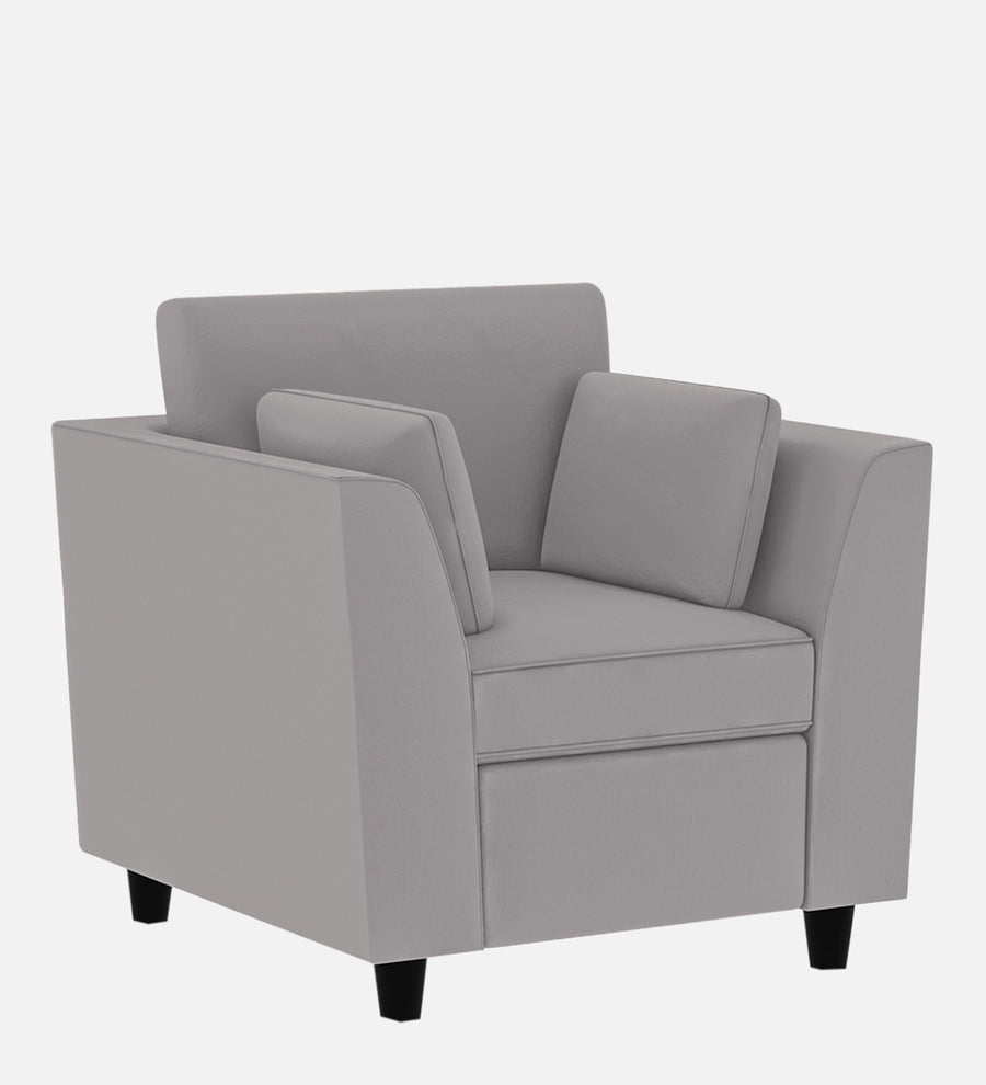 Bristo Velvet 1 Seater Sofa In Concrete Grey Colour With Storage - Febonic Living