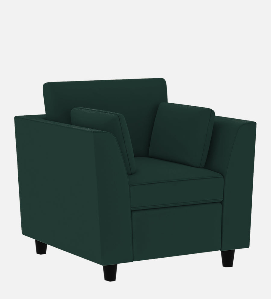 Bristo Velvet 1 Seater Sofa In Forest Green Colour With Storage - Febonic Living