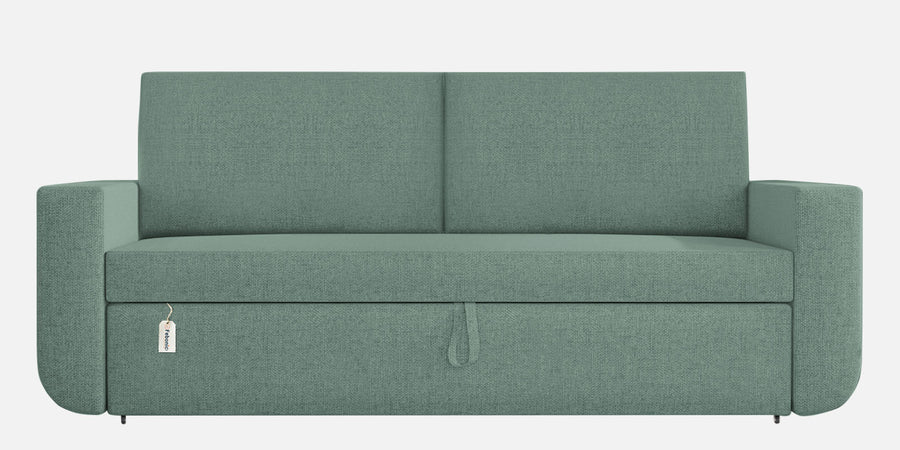 Grace Fabric 3 Seater Pull Out Sofa Cum Bed In Suka Blue Colour With Storage - Febonic Living