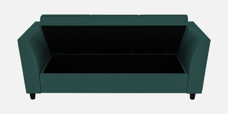Bristo Velvet 3 Seater Sofa In Pine Green Colour With Storage - Febonic Living