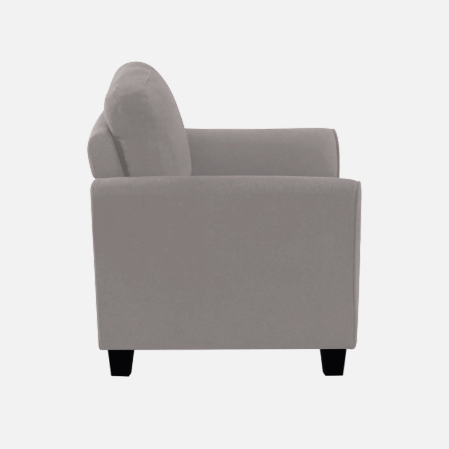 Daroo Velvet 1 Seater Sofa In Pearl Grey Colour