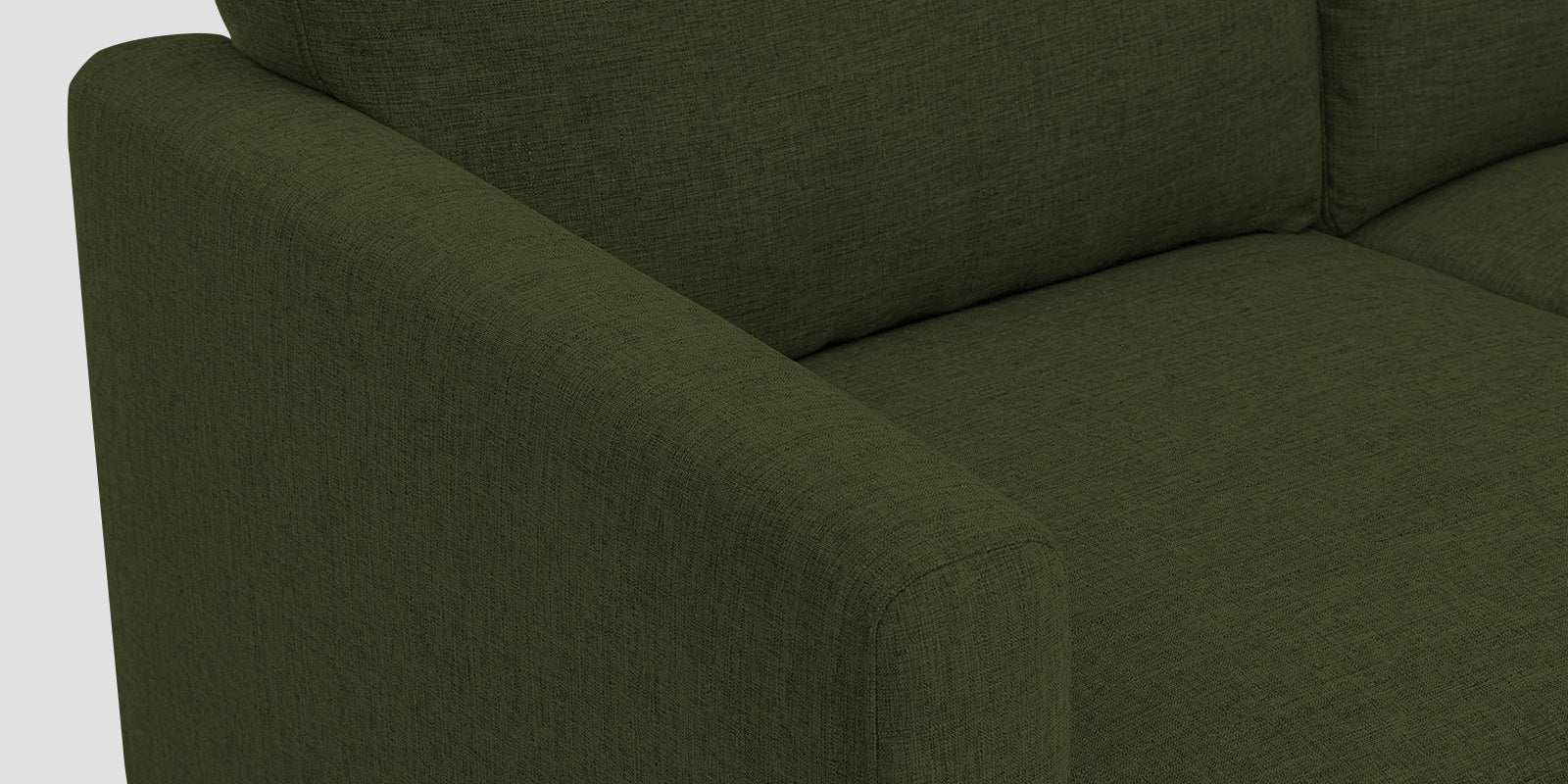 Romie Fabric LHS Sectional Sofa (2+Lounger) In Olive Green Colour