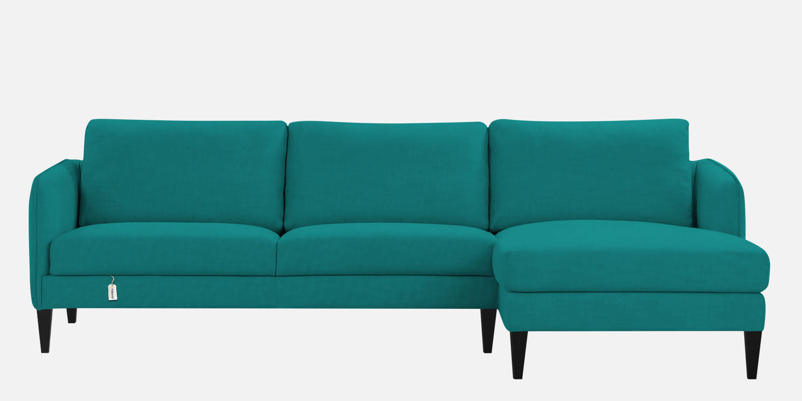 Piku Fabric LHS Sectional Sofa (3+Lounger) in Sea Green Colour