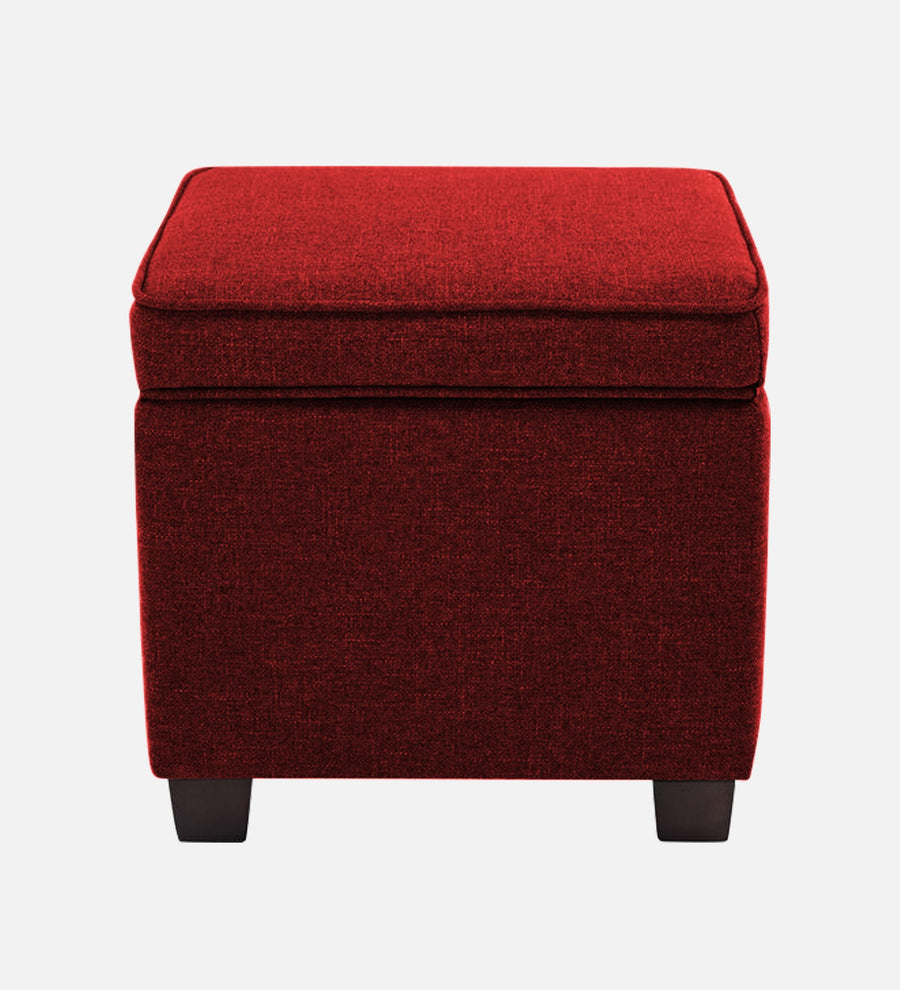 Sudan Fabric Ottoman In Blood Maroon Colour With Storage - Febonic Living