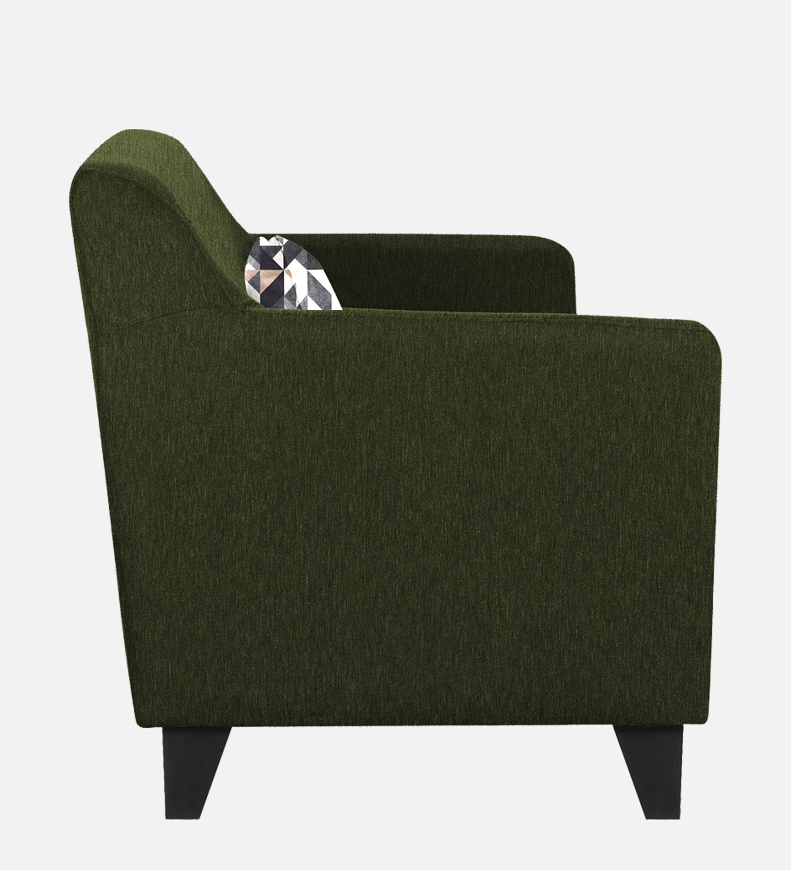 Melaan Fabric 1 Seater Sofa In Olive Green Colour