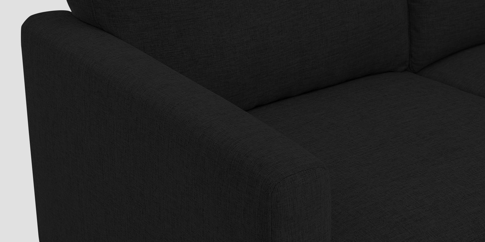 Romie Fabric RHS Sectional Sofa (2+Lounger) In Zed Black Colour - Febonic Living