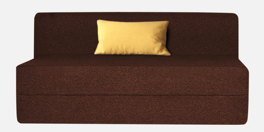 Fleepy Fabric 2 Seater Foldable Sofa Bed In Coffee Brown Colour - Febonic Living