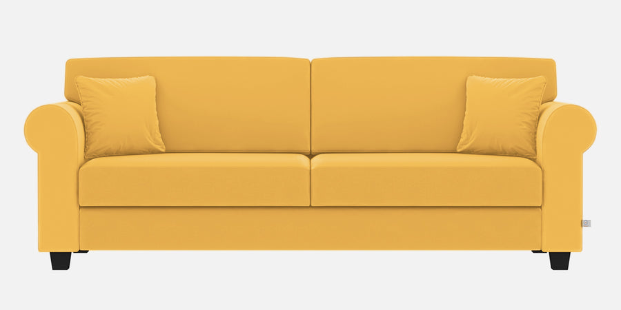 Numonk Velvet 3 Seater Sofa In Turmeric Yellow Colour - Febonic Living
