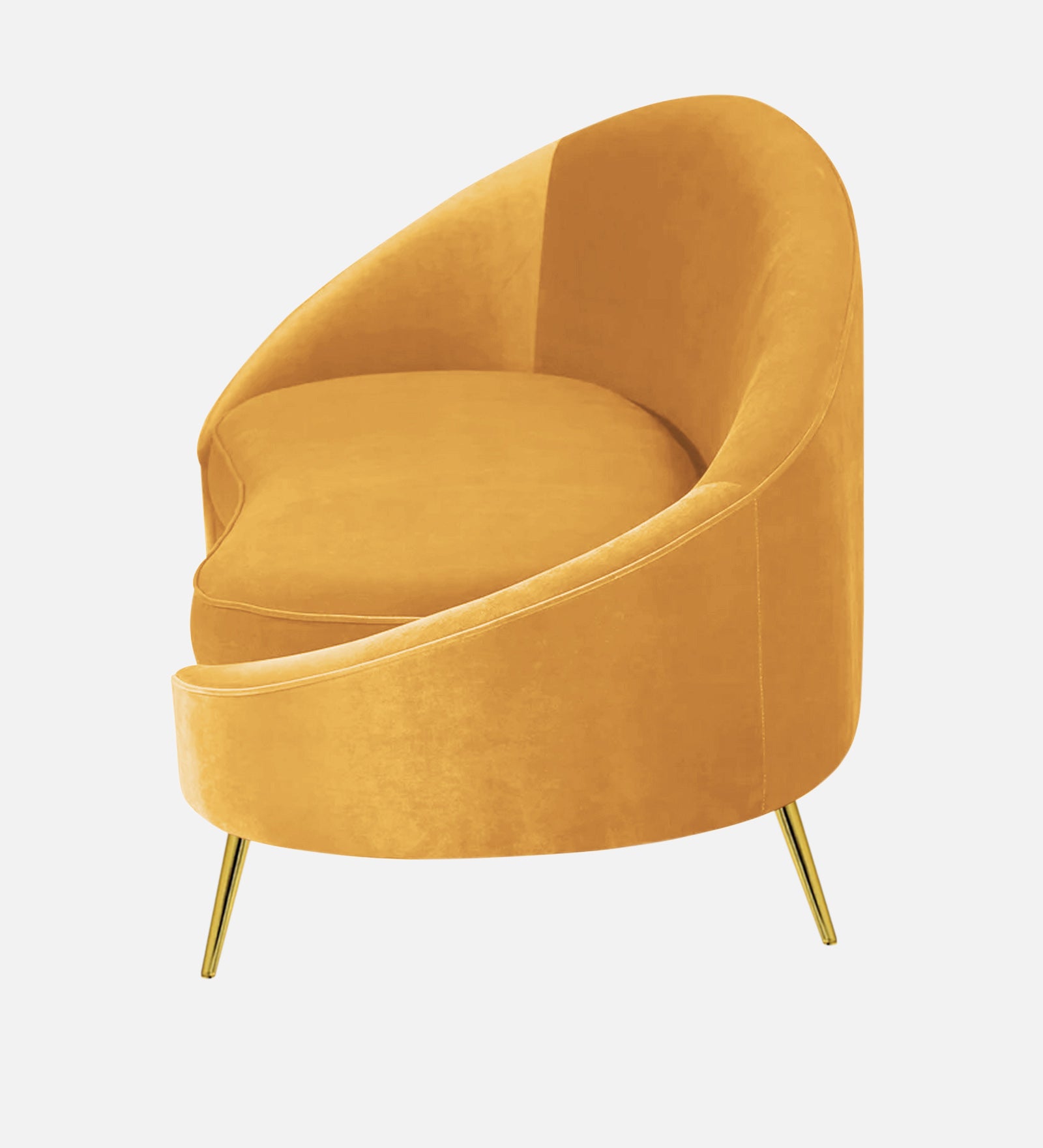 Cely Velvet RHS Chaise Lounger in Turmeric yellow Colour