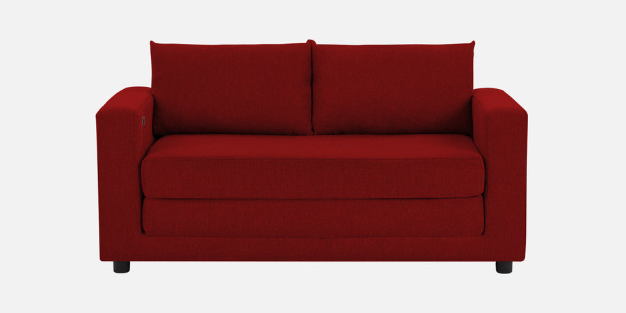 Roman Fabric 3 Seater Foldable Sofa Cum Bed Inin Blood Maroon Colour With Usb Port - Febonic Living