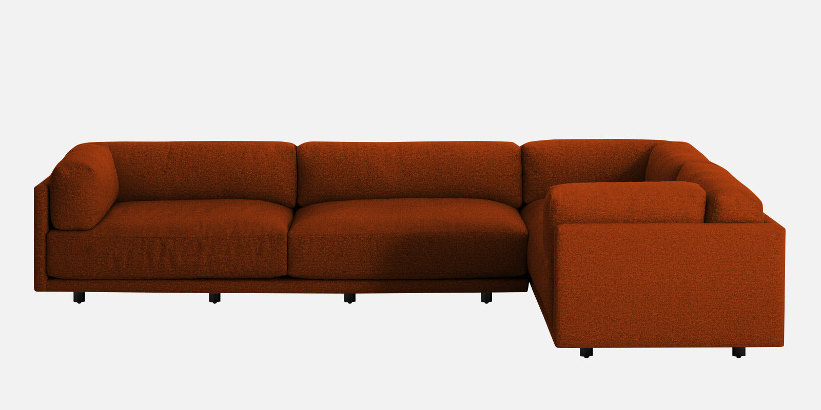 Nixon Fabric 6 Seater RHS Sectional Sofa In Burnt Orange Colour