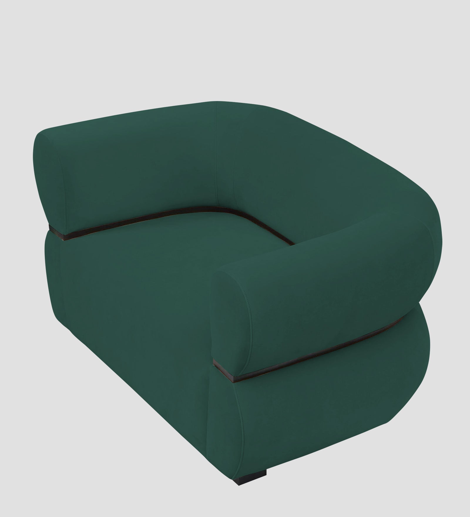 Kula Velvet 1 Seater Sofa In Amazon Green Colour