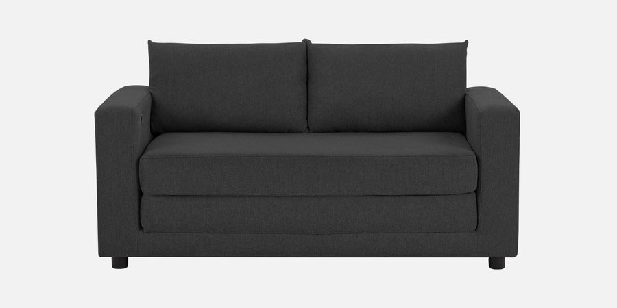 Roman Fabric 3 Seater Foldable Sofa Cum Bed In Charcoal Grey Colour With Usb Port - Febonic Living
