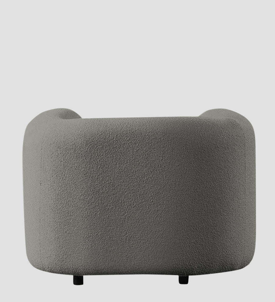 Corny Boucle Fabric 1 Seater Sofa In Moon Grey Colour - Febonic Living