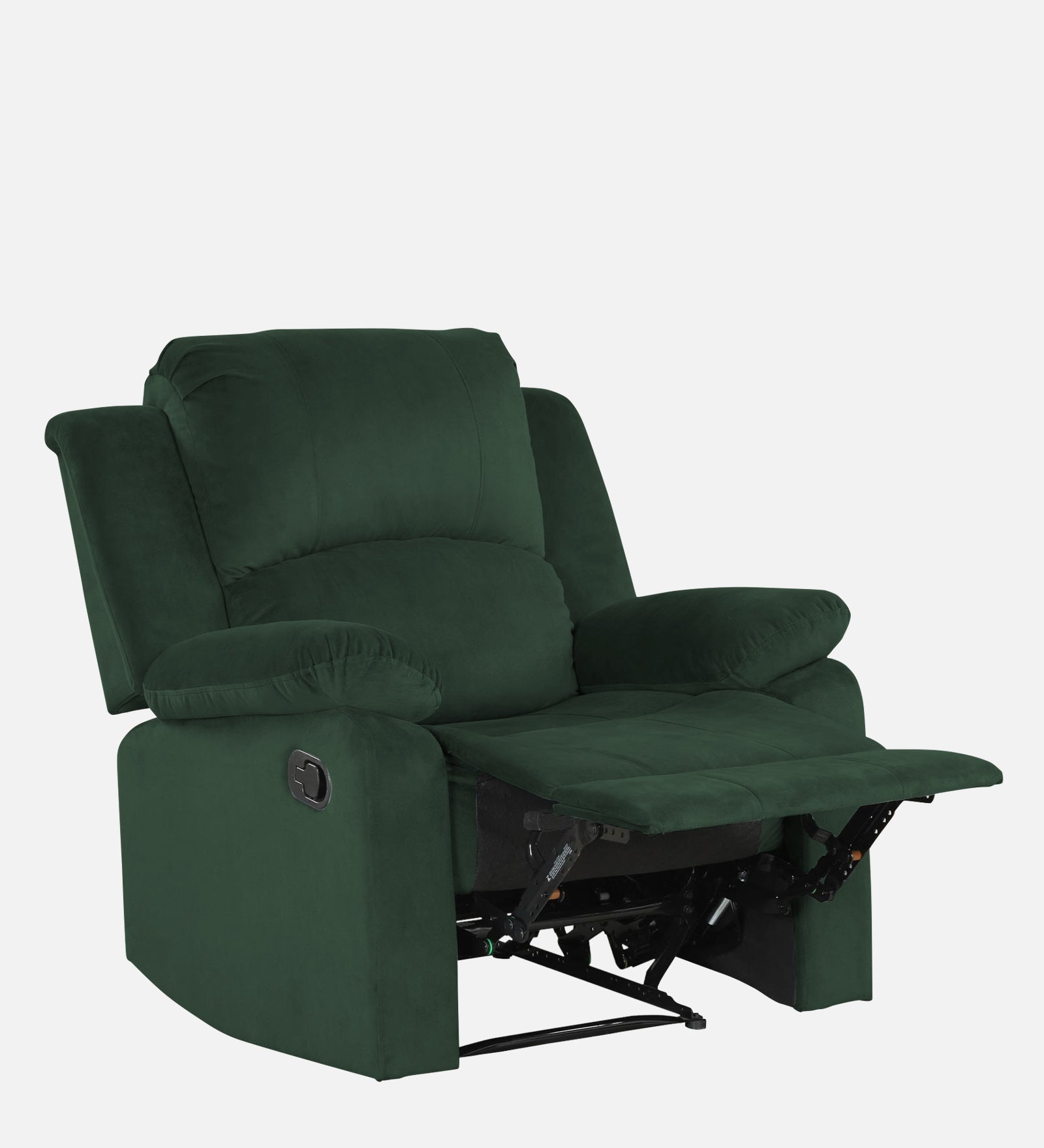 Henry Velvet Manual 1 Seater Recliner In Amazon Green Colour