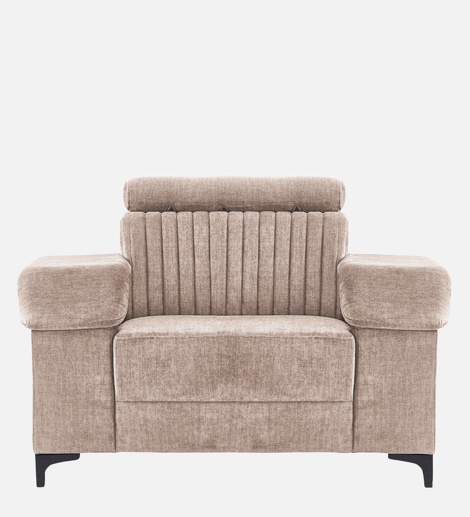 Draco Fabric 1 Seater Sofa in Mush Beige Colour