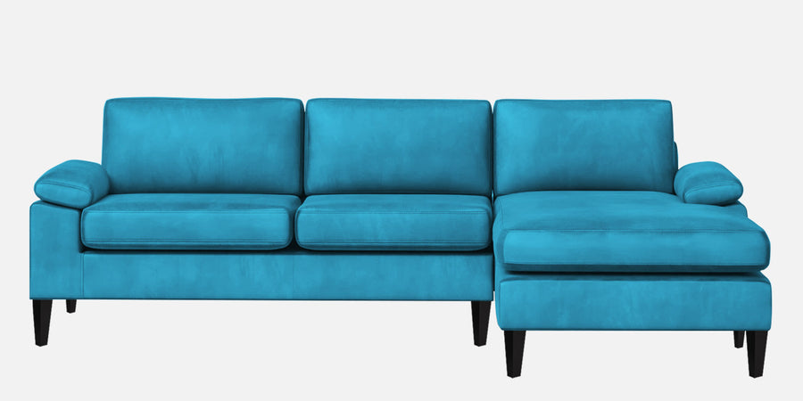 Vegas Velvet Lhs Sectional Sofa 3 Lounger In Aqua Blue Colour - Febonic Living