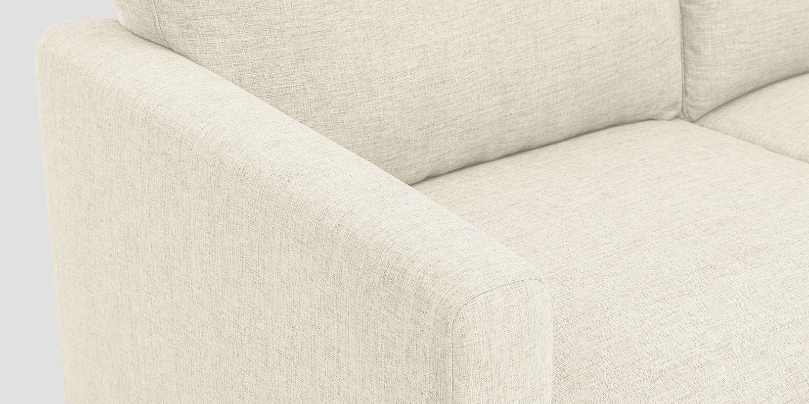 Romie Fabric LHS Sectional Sofa (2+Lounger) In Ivory Cream Colour - Febonic Living