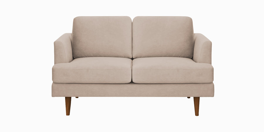 Motra Velvet 2 Seater Sofa In Camel Beige Colour - Febonic Living