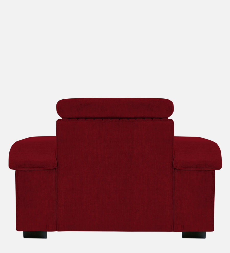 Draco Fabric 1 Seater Sofa In Ruby Red Colour - Febonic Living