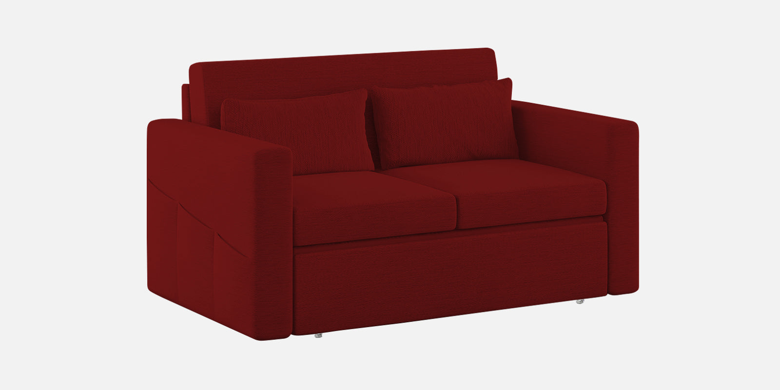 River Fabric 2 Seater Pull Out Sofa Cum Bed In Blood Maroon Colour