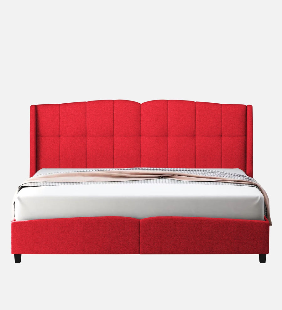 Jovi Velvet Upholstered King Size Bed In Ox Blood Maroon Colour - Febonic Living