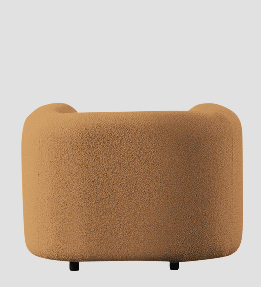 Corny Boucle Fabric 1 Seater Sofa In Daisy Yellow Colour - Febonic Living