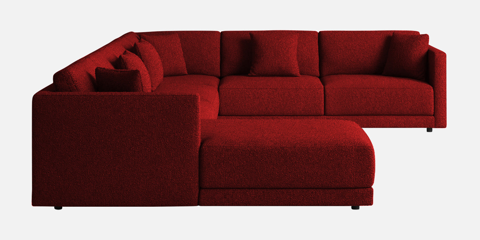 Carlin Fabric RHS 8 Seater Sectional Sofa In Blood Maroon Colour