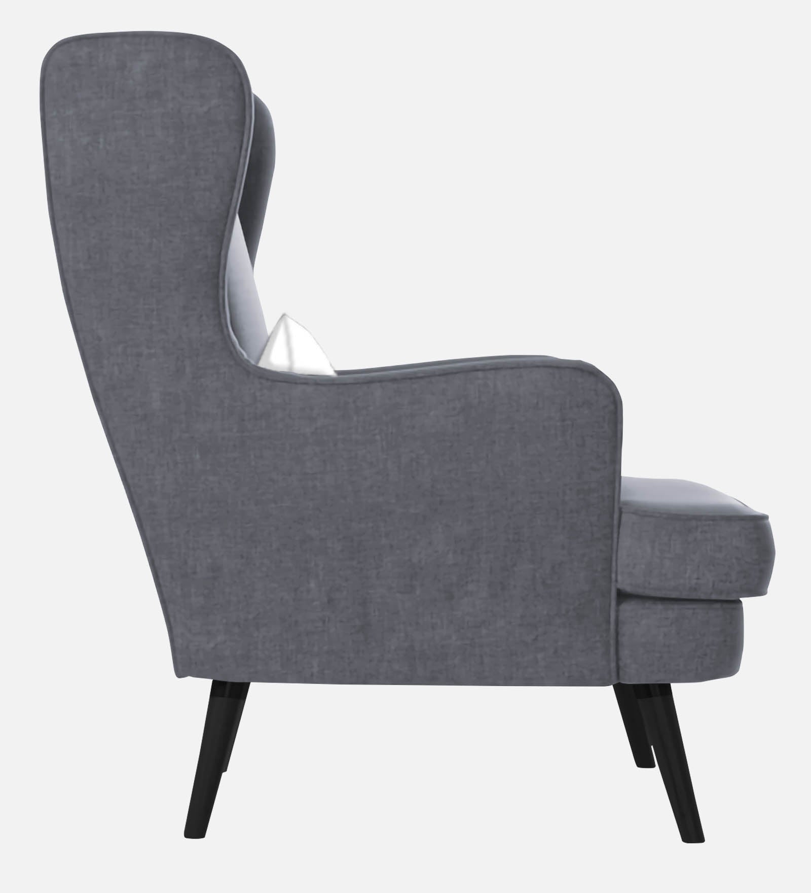 Niya Velvet Wing Chair in Pubble Grey Colour