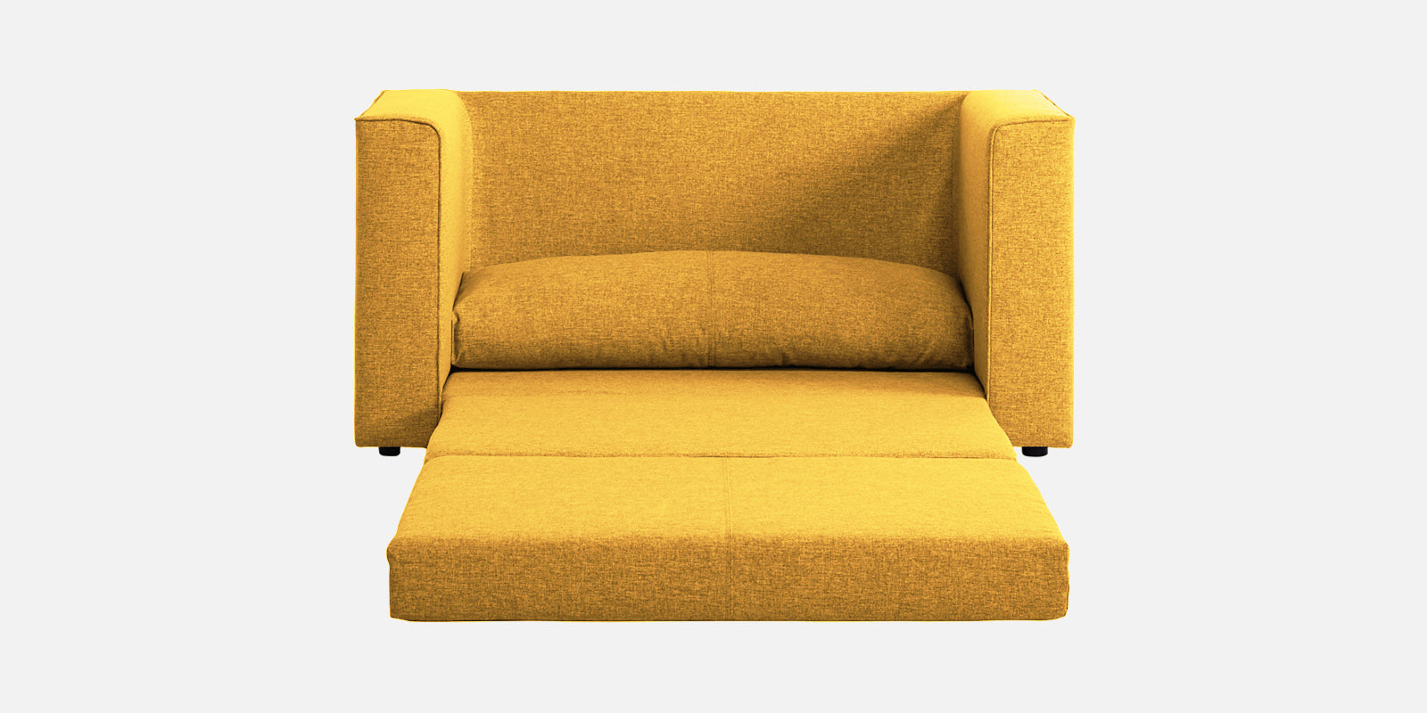 Kenia Fabric 2 Seater Convertible Sofa Cum Bed in Bold Yellow Colour