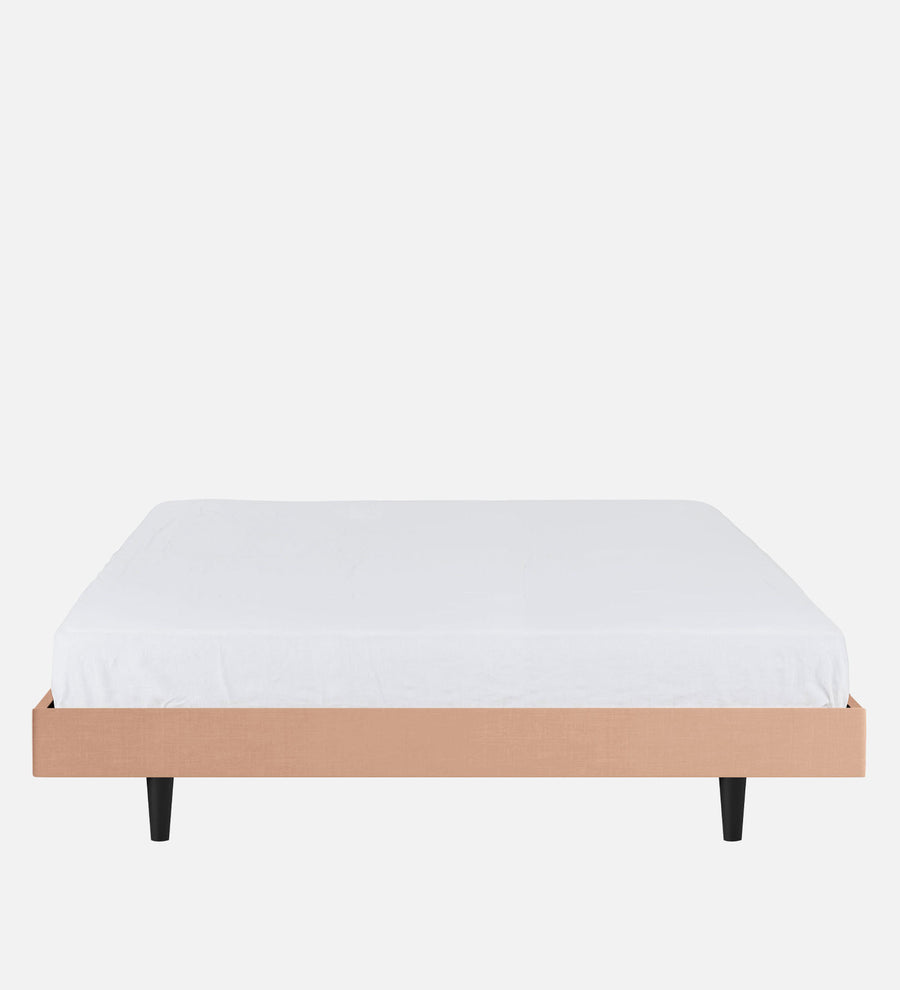 Basi Fabric Upholstered Queen Size Bed In Cosmic Beige Colour - Febonic Living