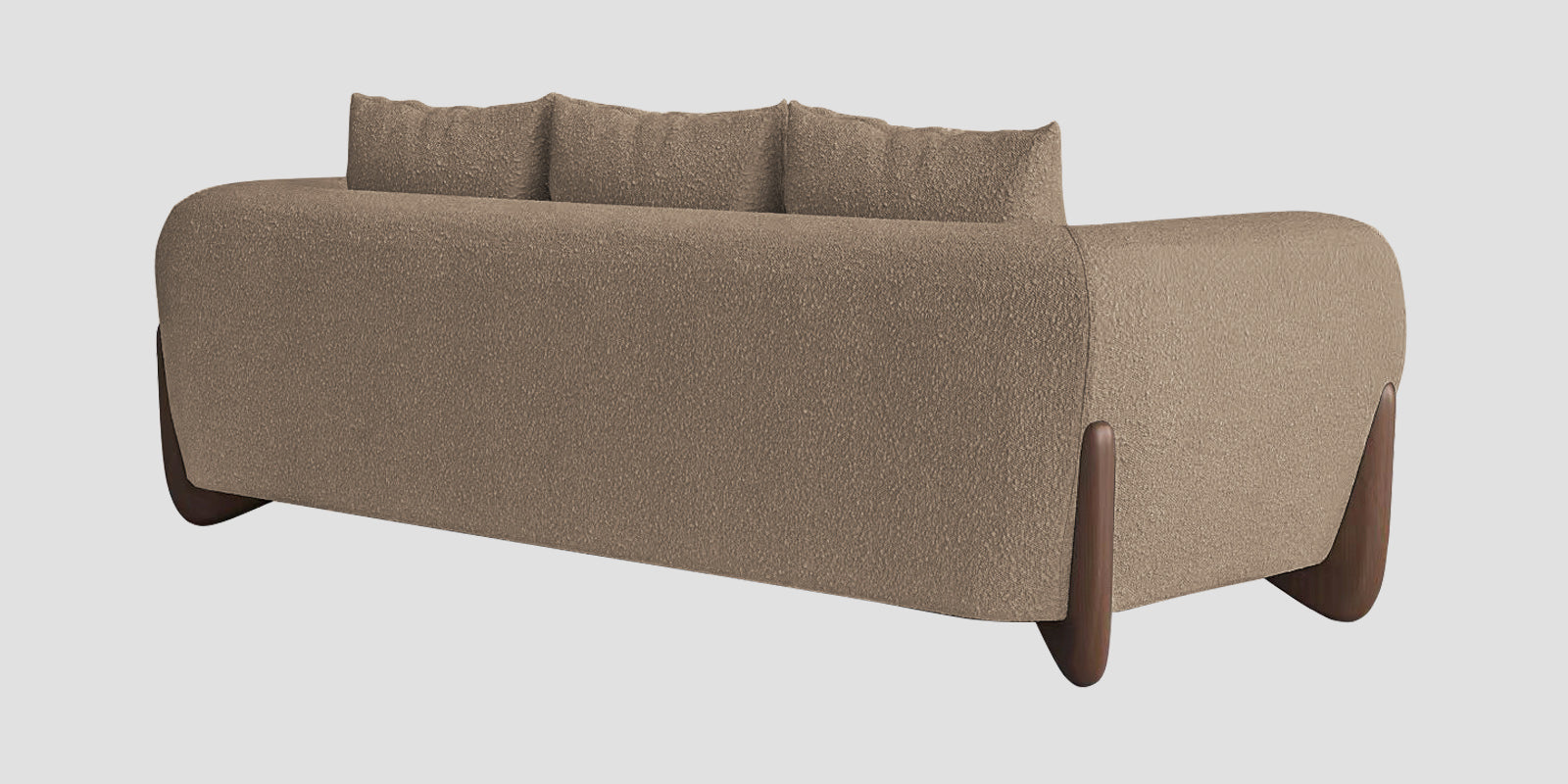 Boko Boucle 3 Seater Sofa In Mushroom Beige Colour - Febonic Living
