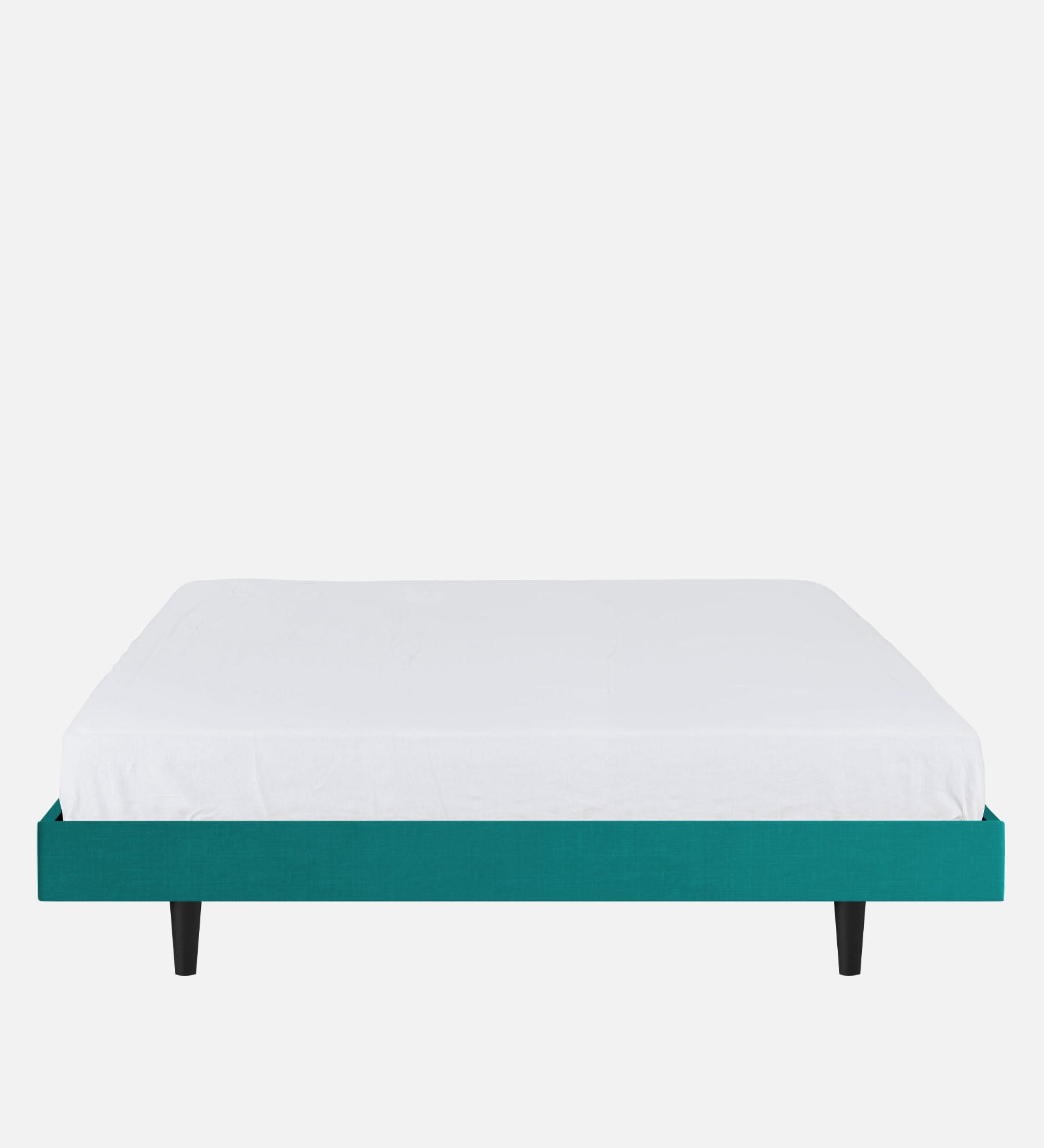 Basi Fabric Queen Size Bed In Sea Green Colour