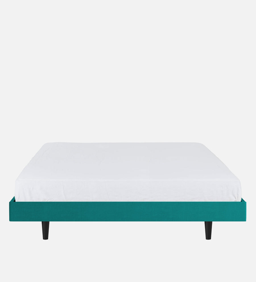 Basi Fabric Upholstered Queen Size Bed In Sea Green Colour - Febonic Living