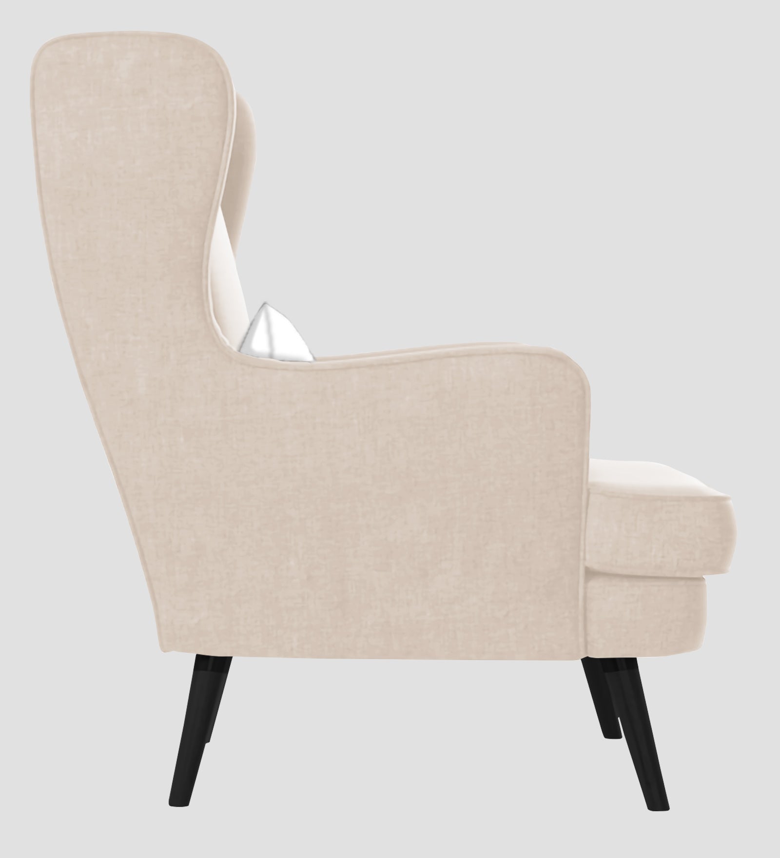 Niya Velvet 1 Seater Wing Chair in Camel Beige Colour