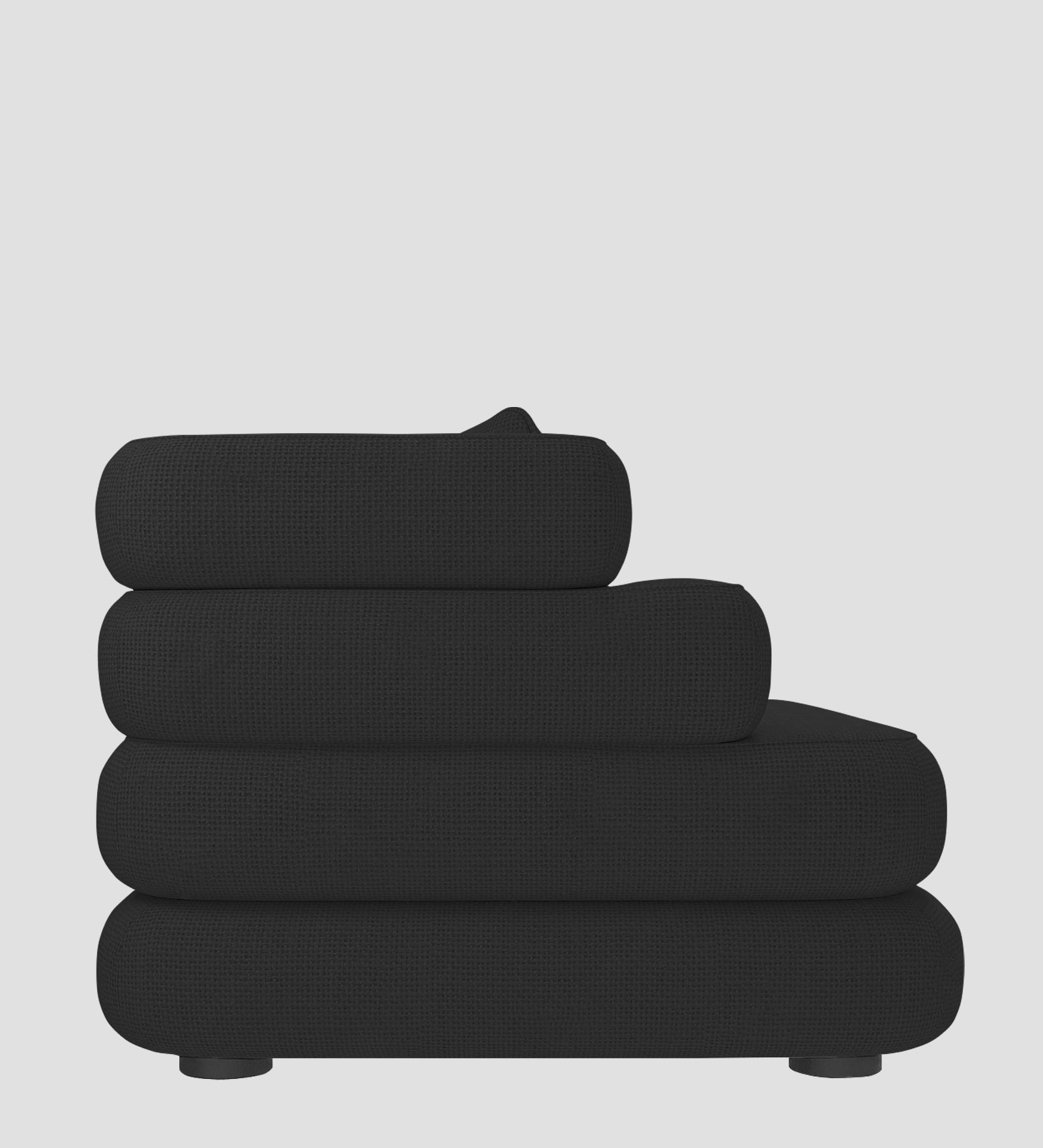 Wener Fabric 1 Seater Sofa in Bitter Black Colour