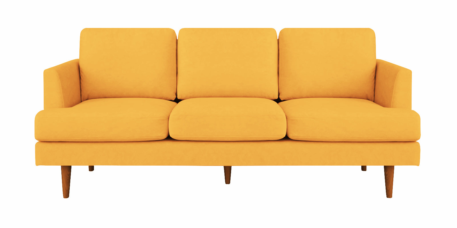 Motra Velvet 3 Seater Sofa in Turmeric yellow Colour