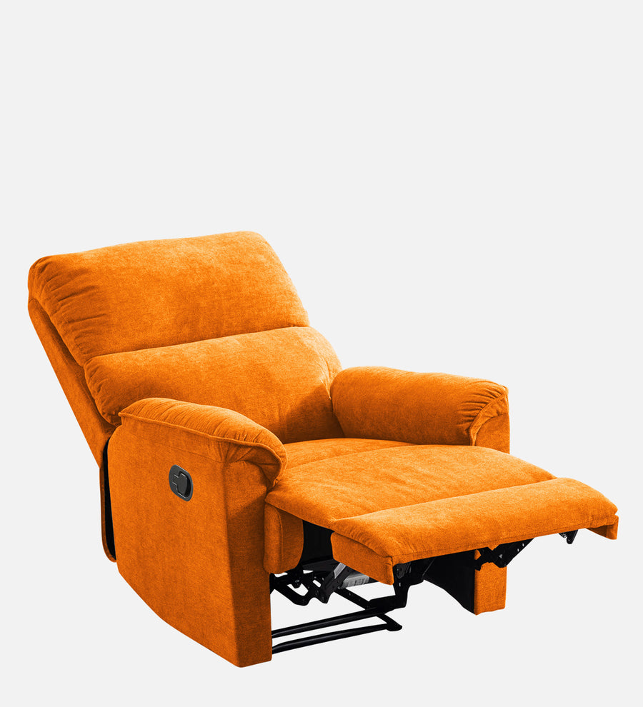 Abby Fabric 1 Seater Motorized Recliner In Vivid Orange Colour - Febonic Living