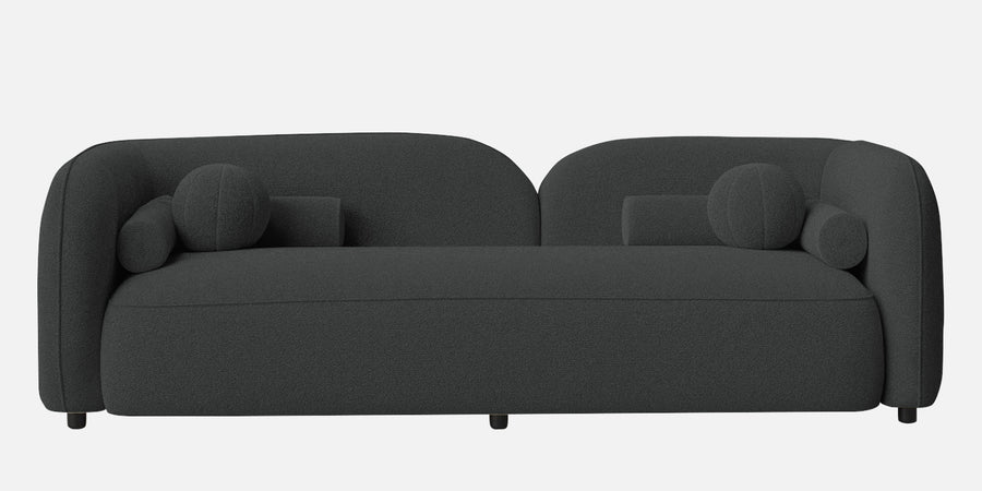 Corny Boucle Fabric 3 Seater Sofa In Shadow Grey Colour - Febonic Living