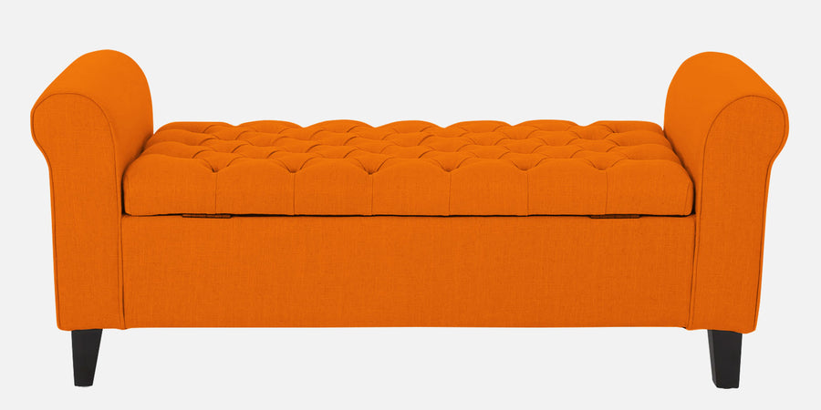 Nowia Fabric 3 Seater Recamier In Vivid Orange Colour With Storage - Febonic Living