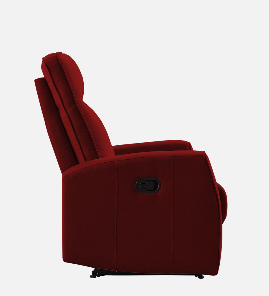 Logan Fabric 1 Seater Motorized Recliner In Blood Maroon Colour - Febonic Living