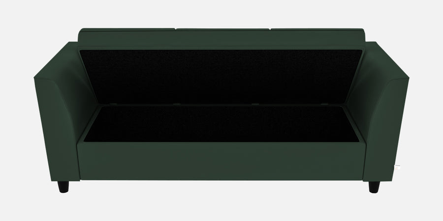 Bristo Velvet 3 Seater Sofa In Amazon Green Colour With Storage - Febonic Living