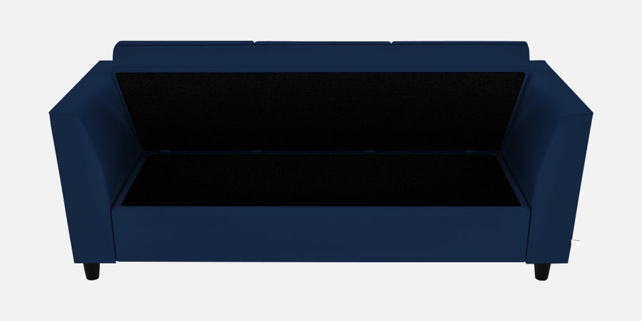 Bristo Velvet 3 Seater Sofa In Imperial Blue Colour With Storage - Febonic Living