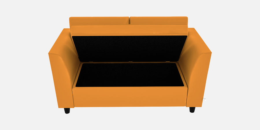 Bristo Velvet 2 Seater Sofa In Tangerine Orange Colour With Storage - Febonic Living