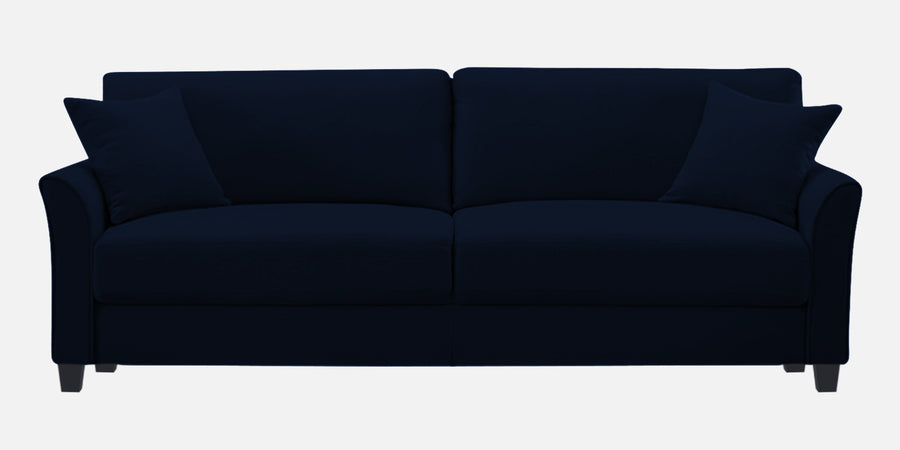 Daroo Velvet 3 Seater Sofa In Dark Blue Colour - Febonic Living
