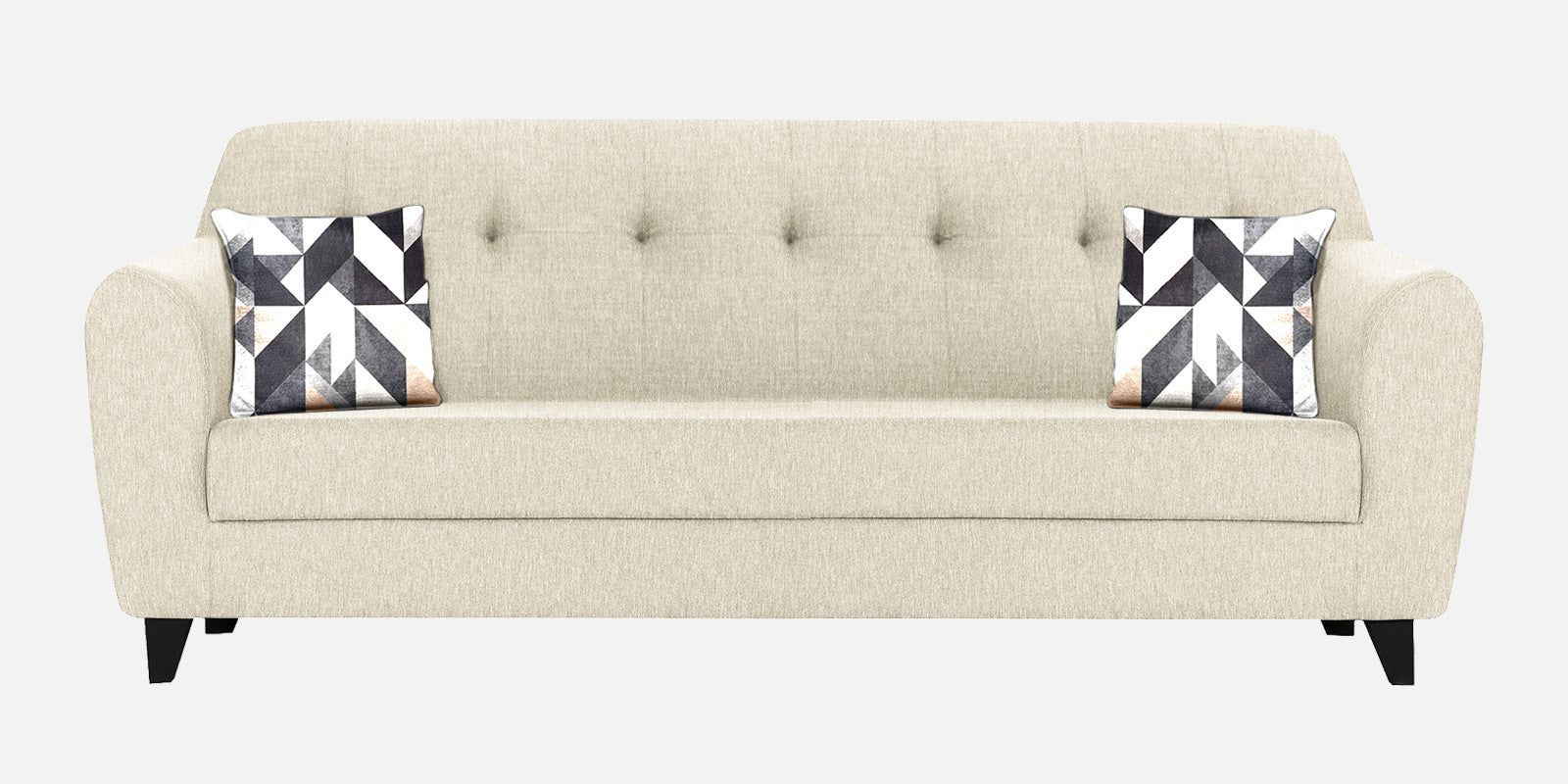 Melaan Fabric 3 Seater Sofa In Ivory cream Colour