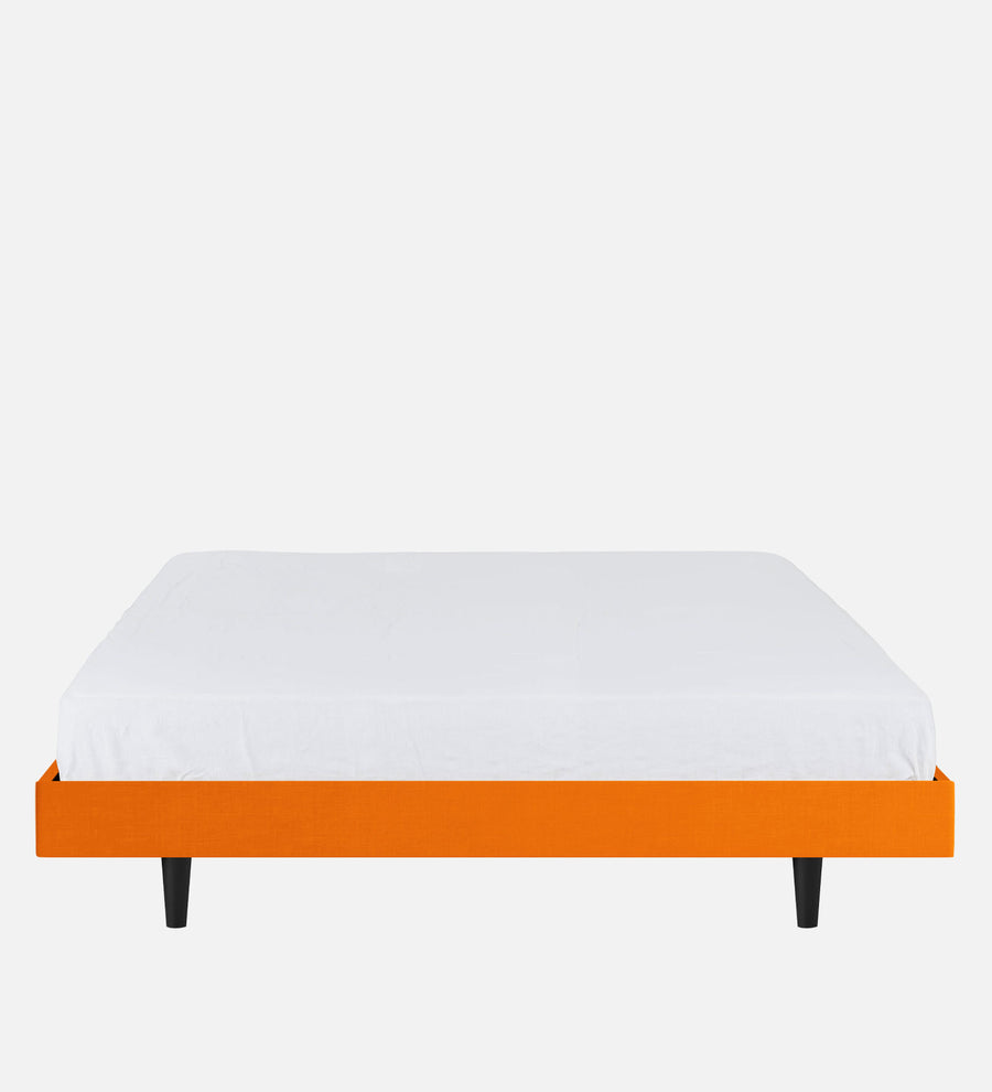 Basi Fabric Upholstered King Size Bed In Vivid Orange Colour - Febonic Living