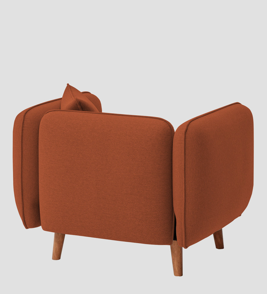 Reva Fabric 1 Seater Sofa In Royal Orange Colour - Febonic Living